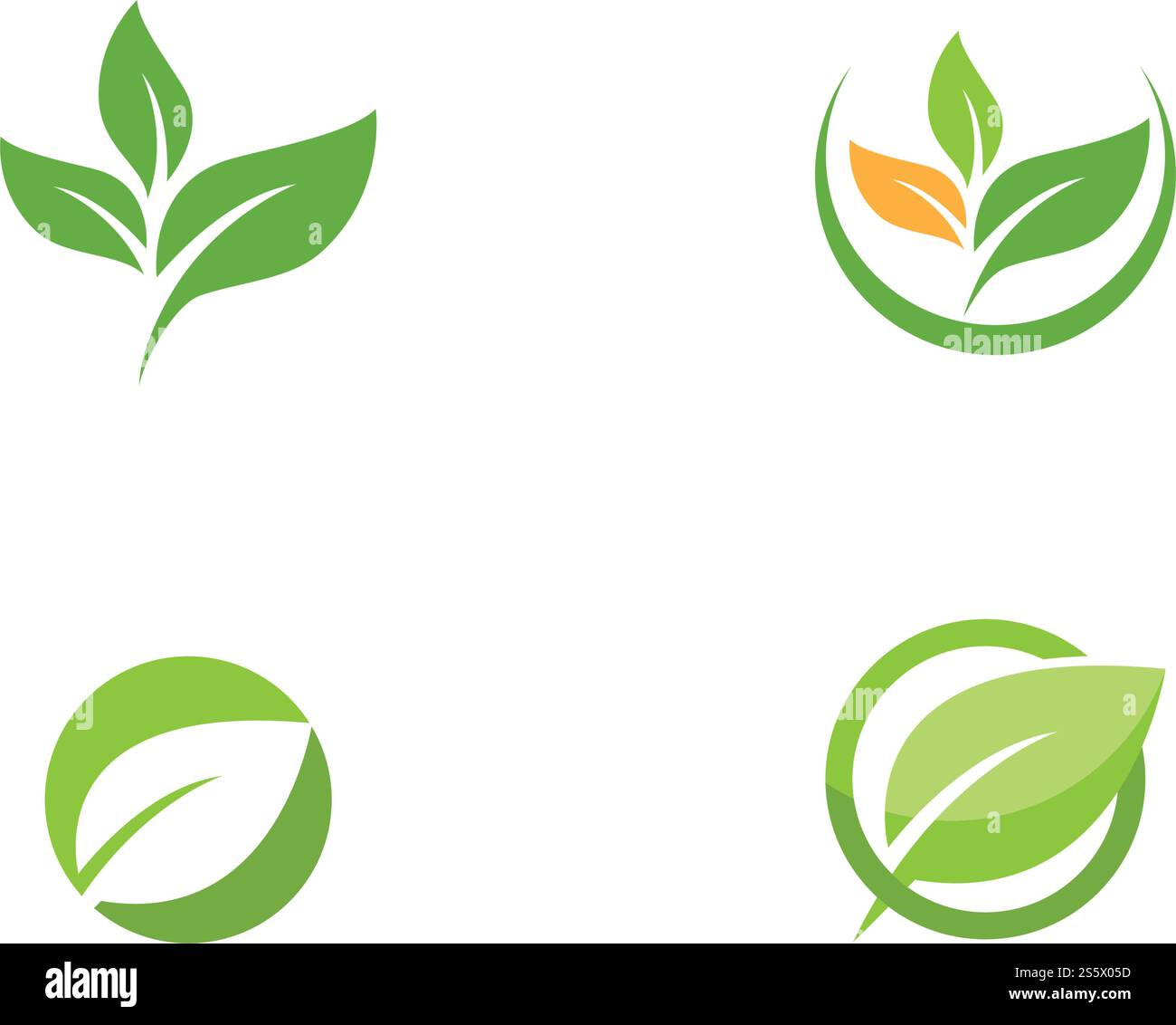 green leaf logo vector template Stock Vector Image & Art - Alamy