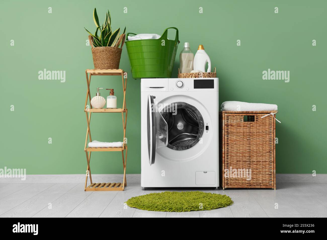 Washing machine with black mold in laundry room Stock Photo Alamy