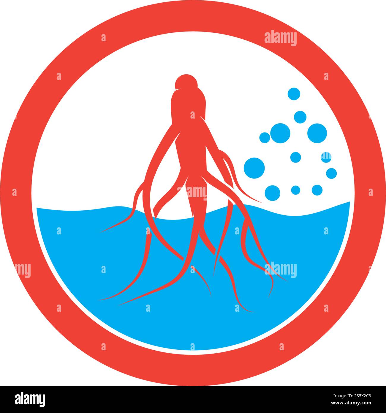 Ginseng Wave Logo Template vector symbol nature Stock Vector