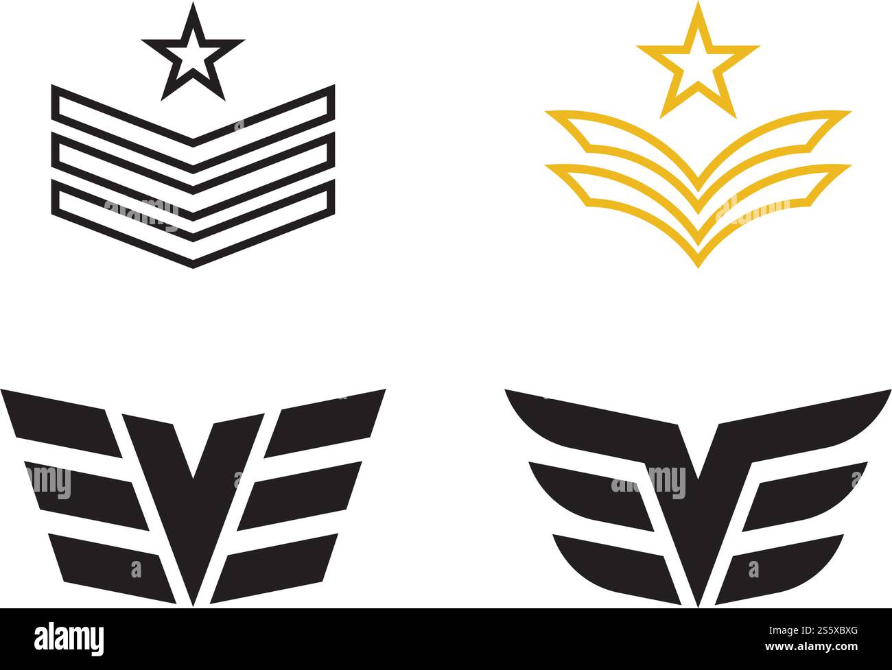 Set Military Wave Logo Template vector symbol nature Stock Vector