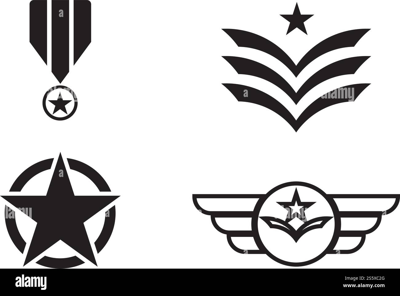 Set Military Wave Logo Template vector symbol nature Stock Vector