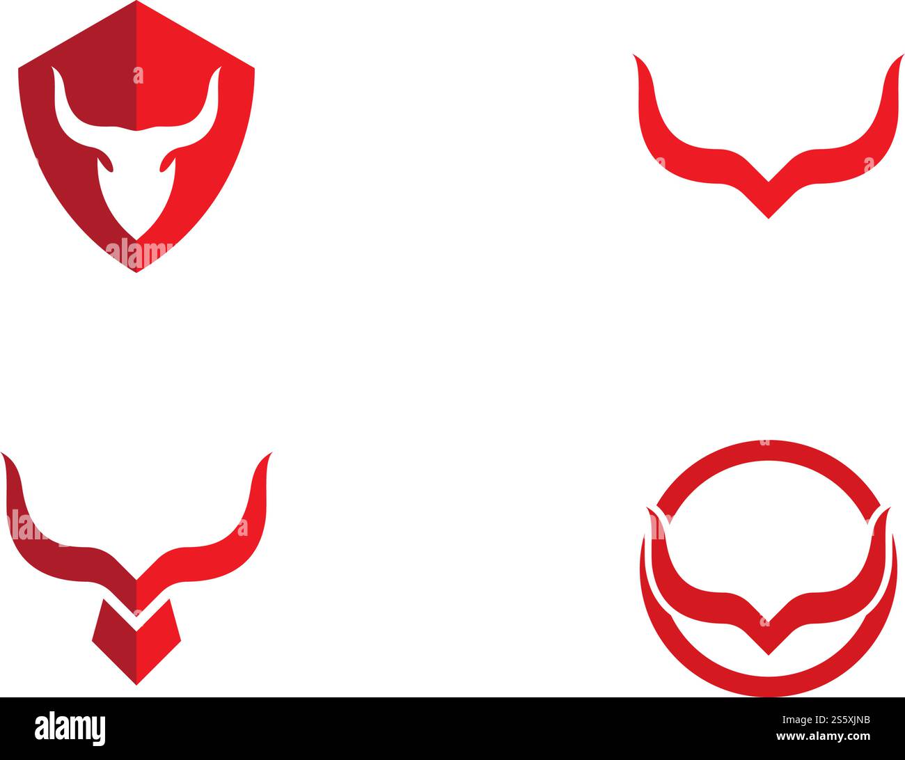 Bull Horn Taurus Logo Template Stock Vector