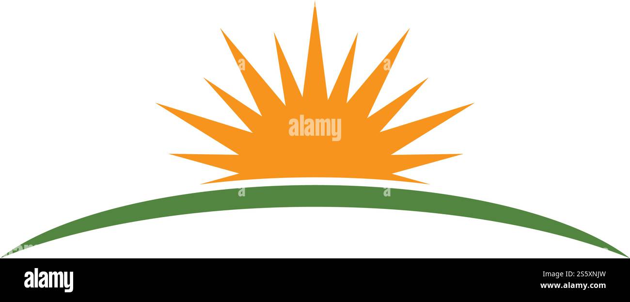 sun ilustration logo vector icon Stock Vector