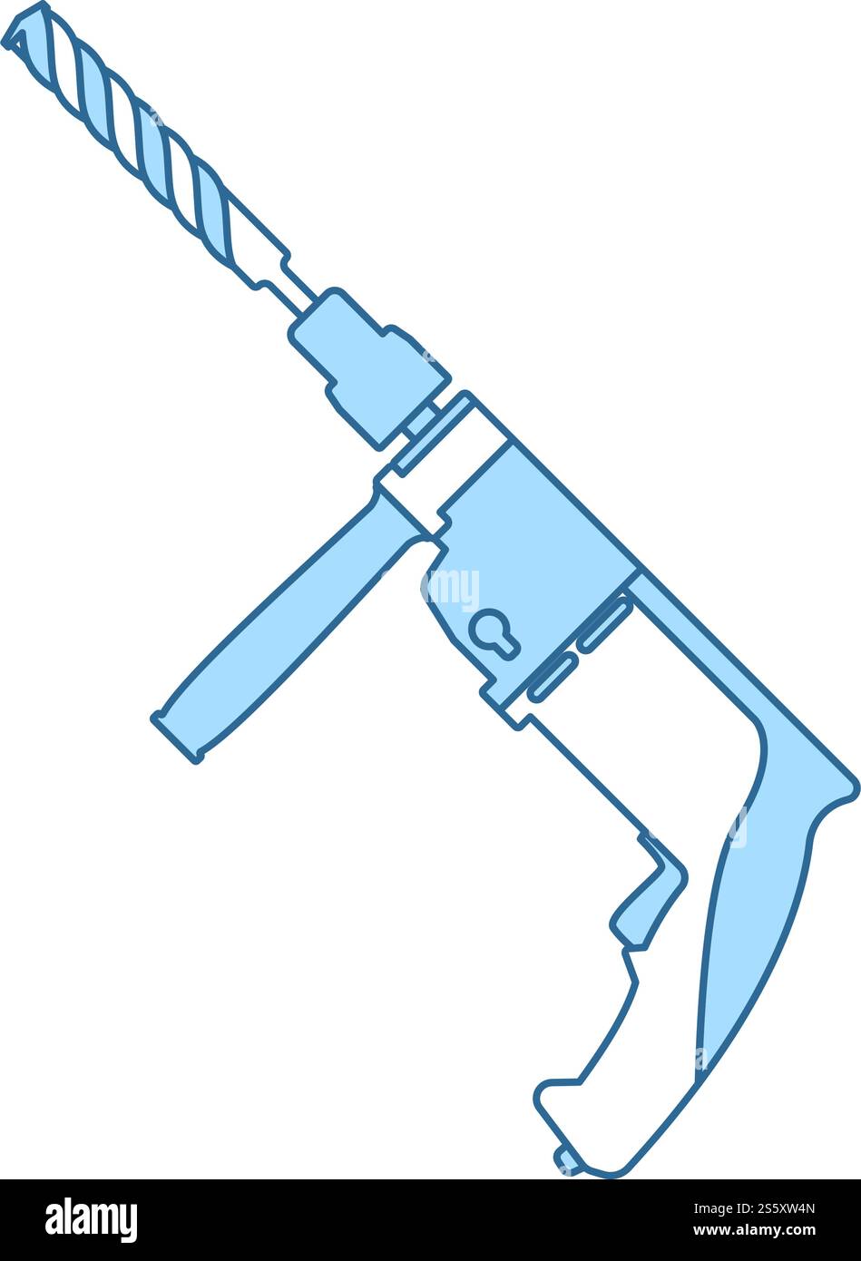 Electric Perforator Icon. Thin Line With Blue Fill Design. Vector Illustration. Stock Vector