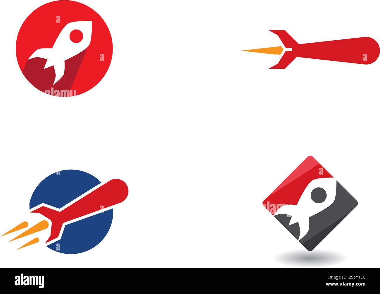 Rocket ilustration logo vector icon template Stock Vector