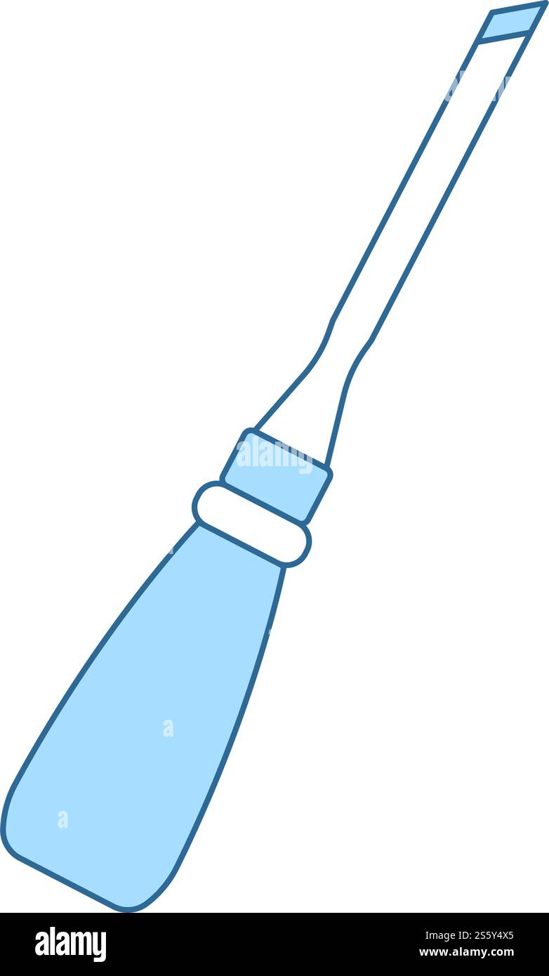 Chisel Icon. Thin Line With Blue Fill Design. Vector Illustration Stock ...