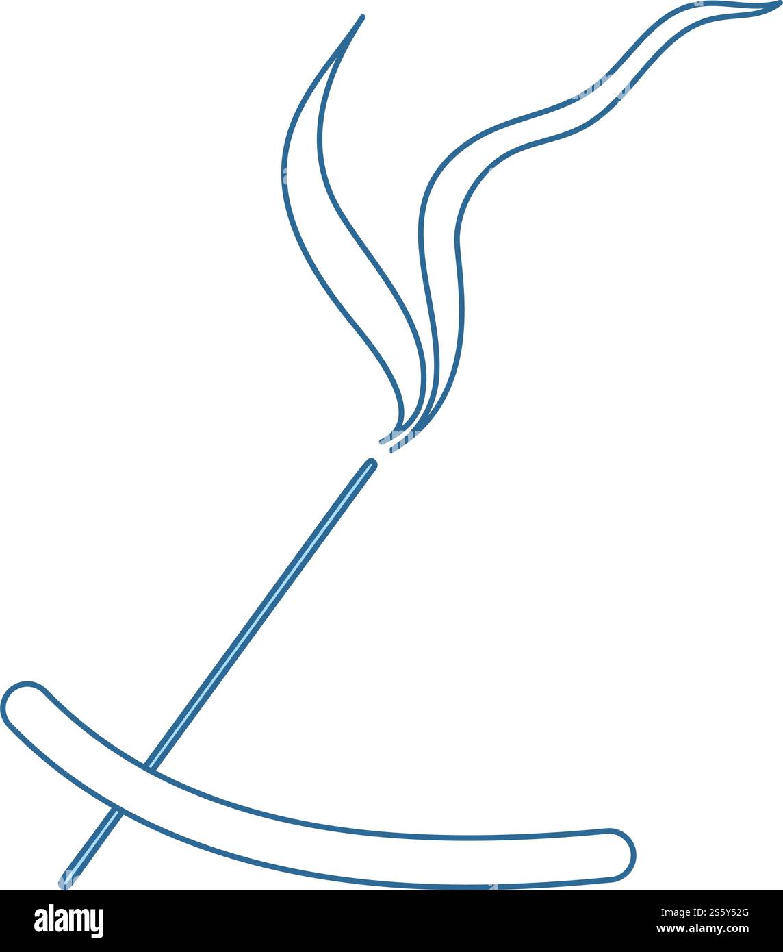 Incense Sticks Icon. Thin Line With Blue Fill Design. Vector ...
