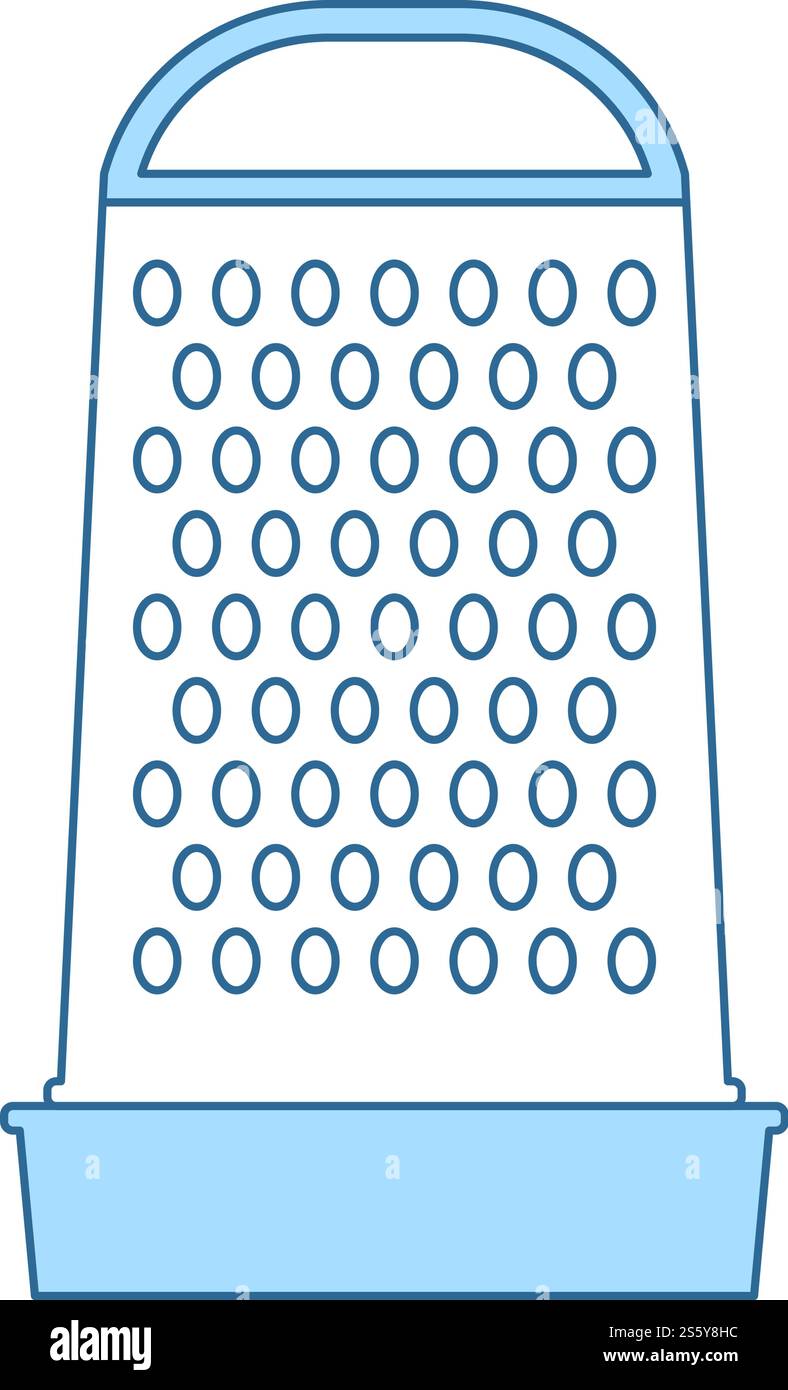 Kitchen Grater Icon. Thin Line With Blue Fill Design. Vector Illustration. Stock Vector