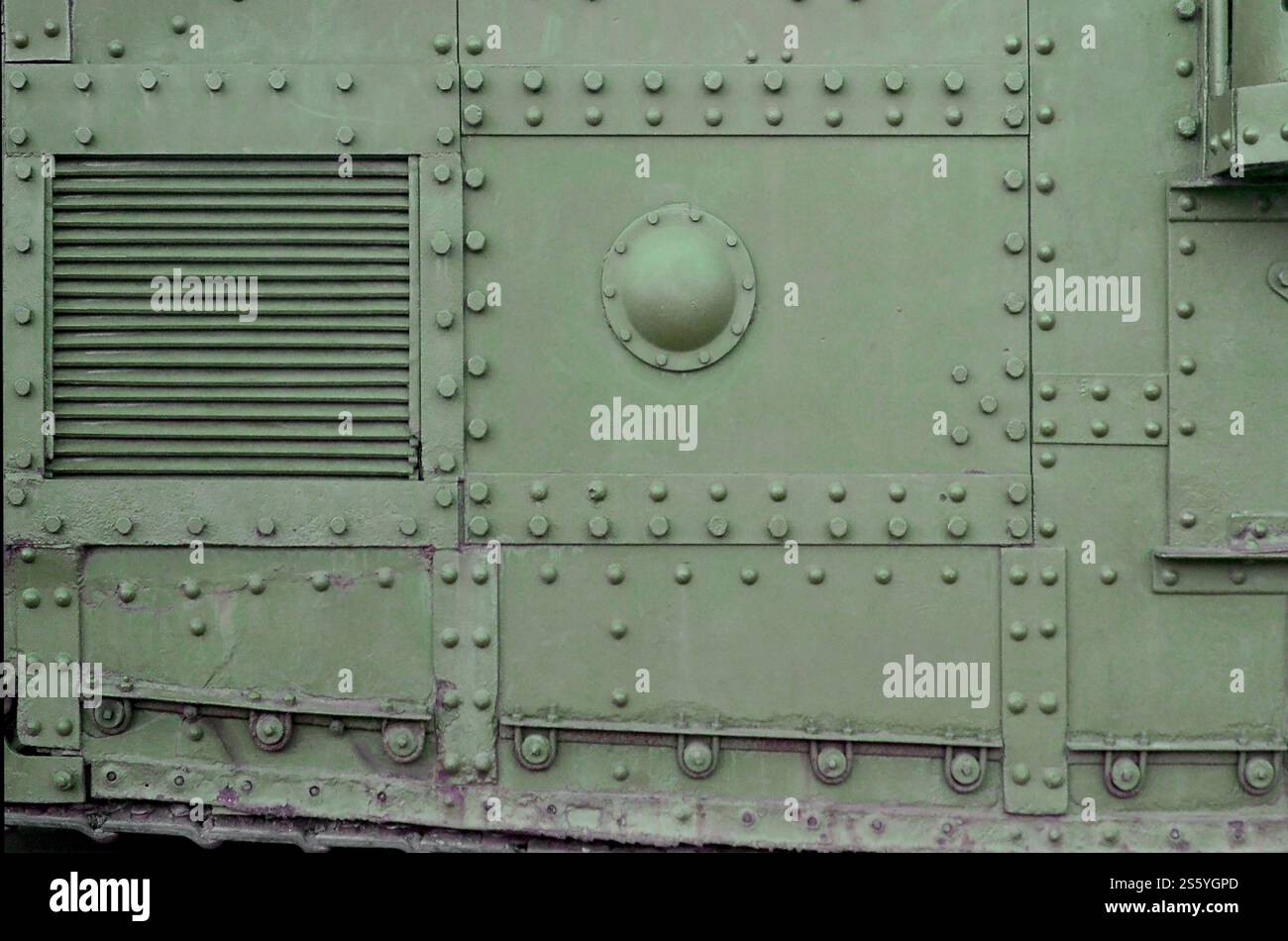 Texture of tank side wall, made of metal and reinforced with a ...