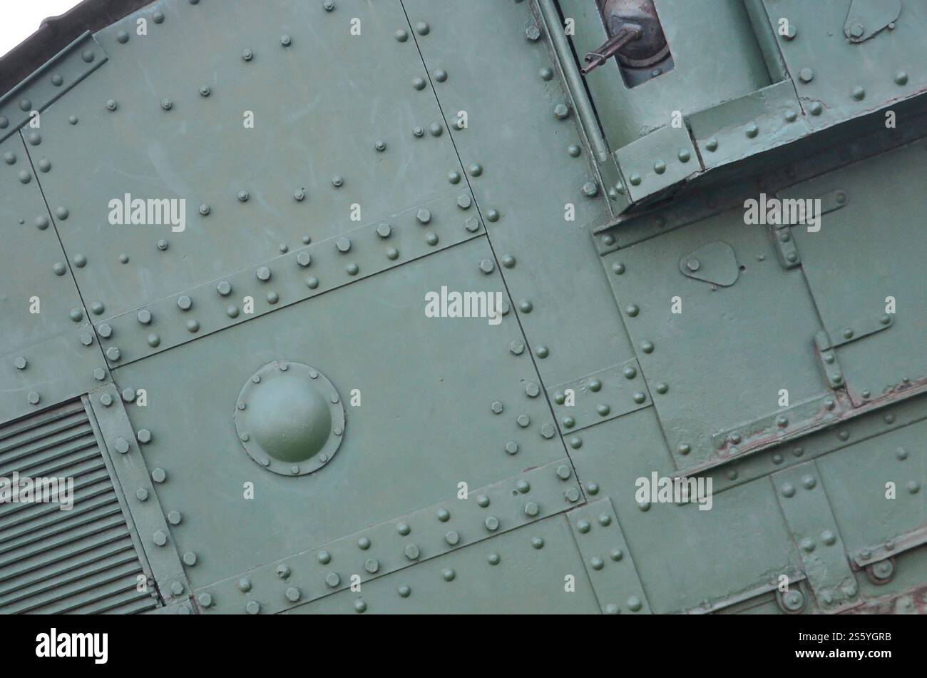 Texture of tank side wall, made of metal and reinforced with a ...