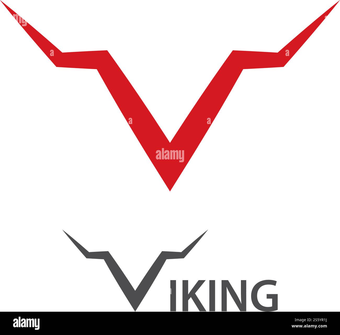 V letter initial Viking logo template vector Stock Vector