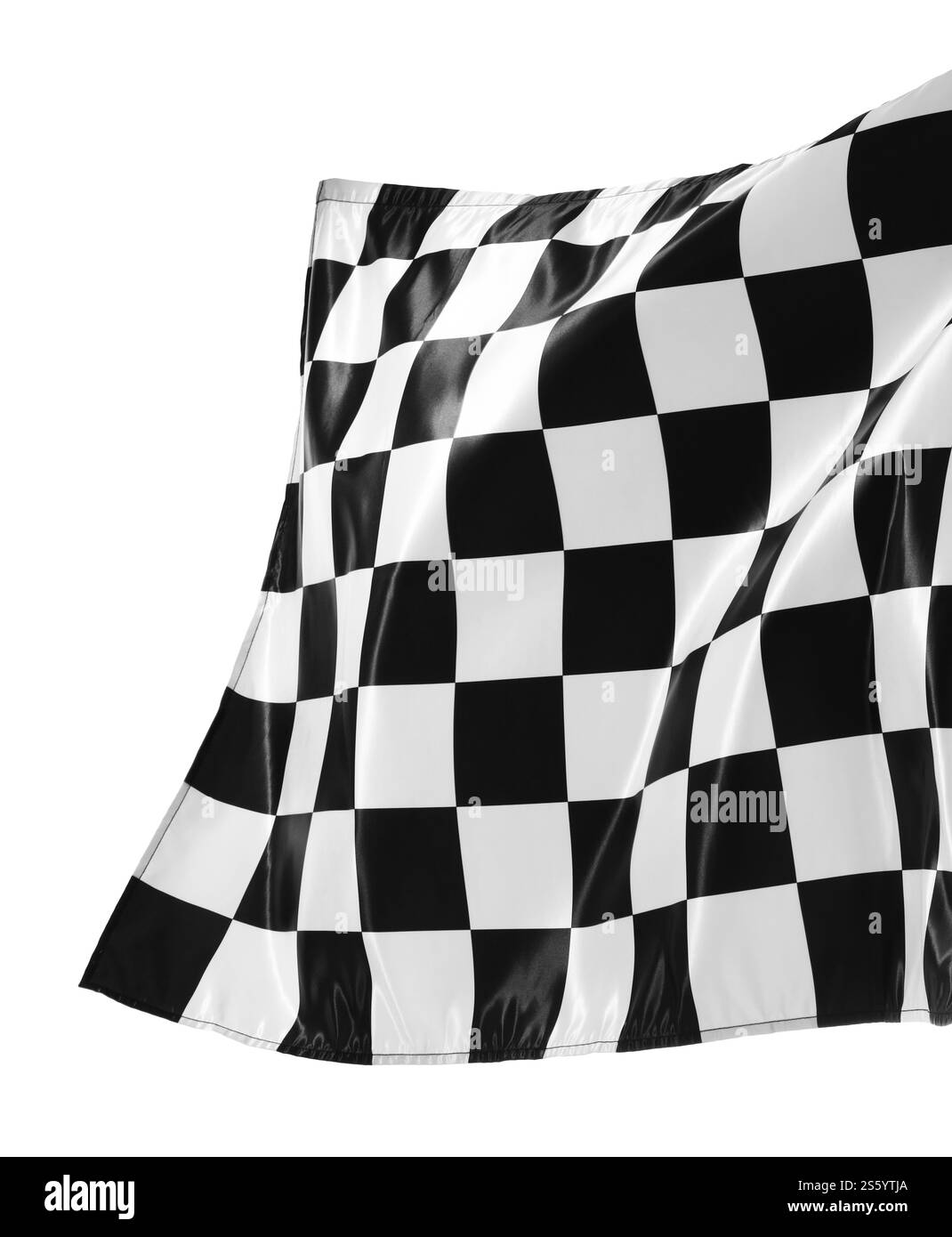 One racing checkered flag isolated on white Stock Photo - Alamy