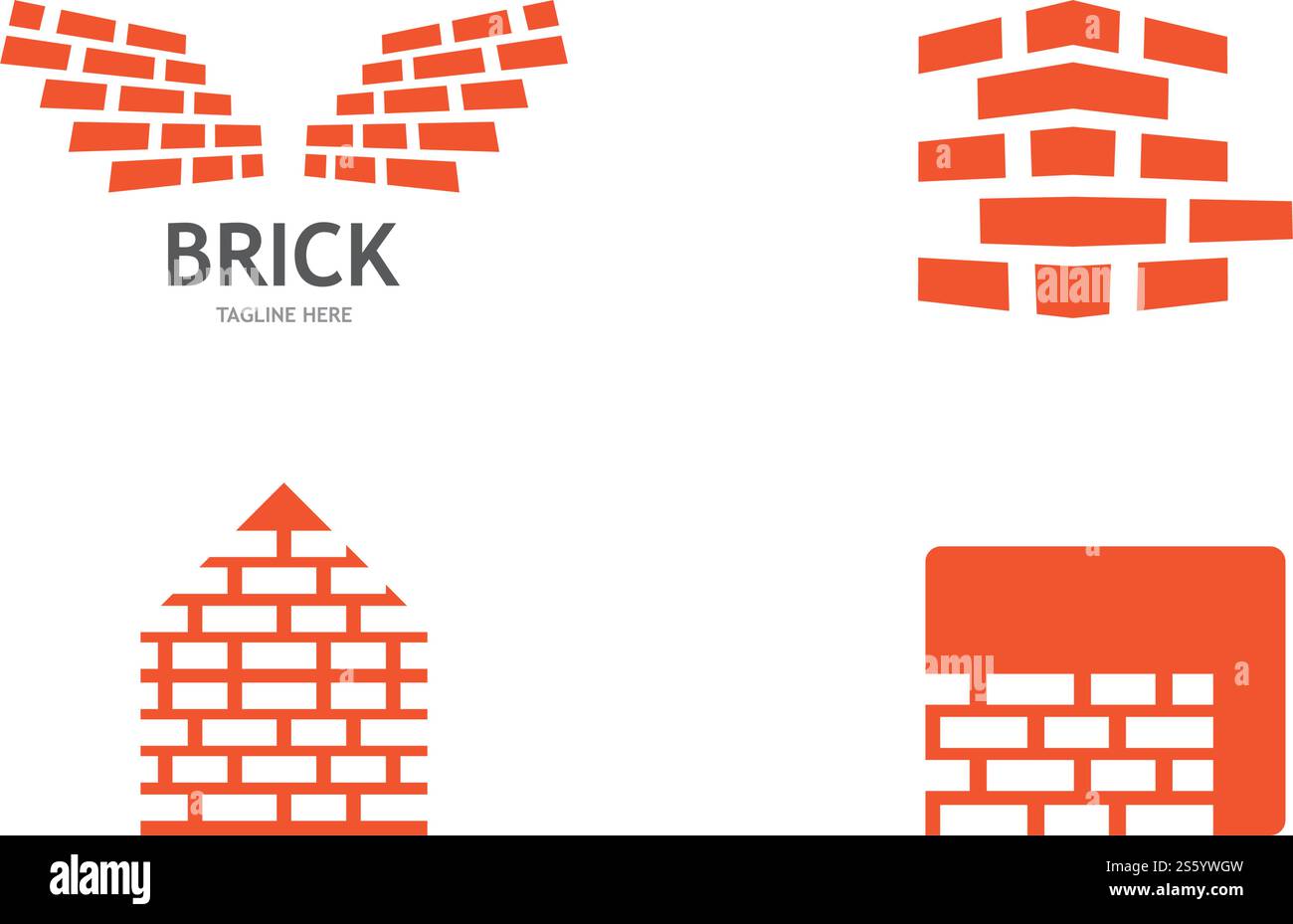 Brick wall logo vector ilustration design Stock Vector
