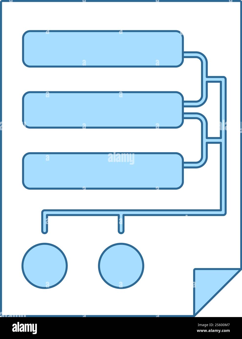 Code Map Icon. Thin Line With Blue Fill Design. Vector Illustration. Stock Vector