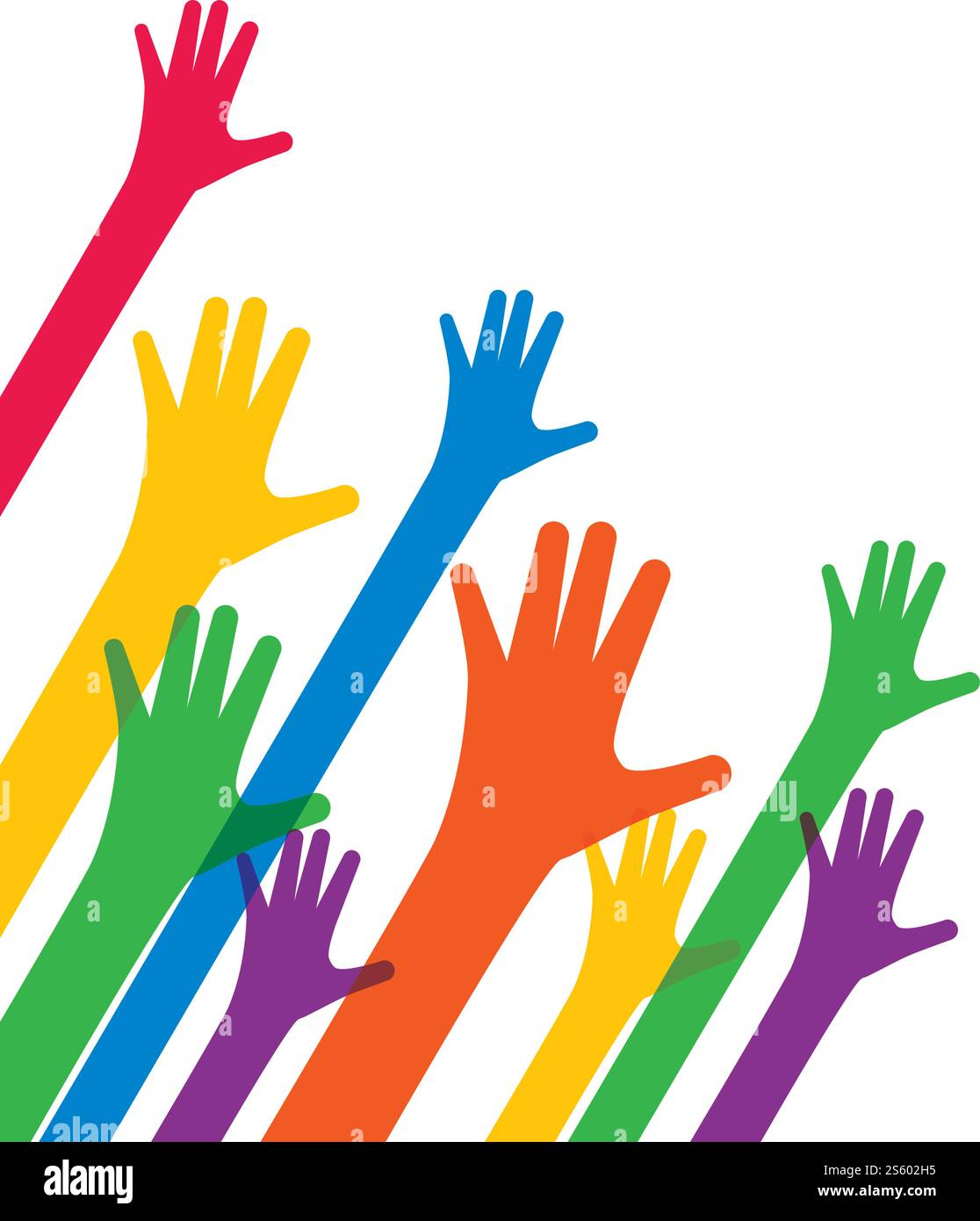 Hands up background ilustration vector template Stock Vector