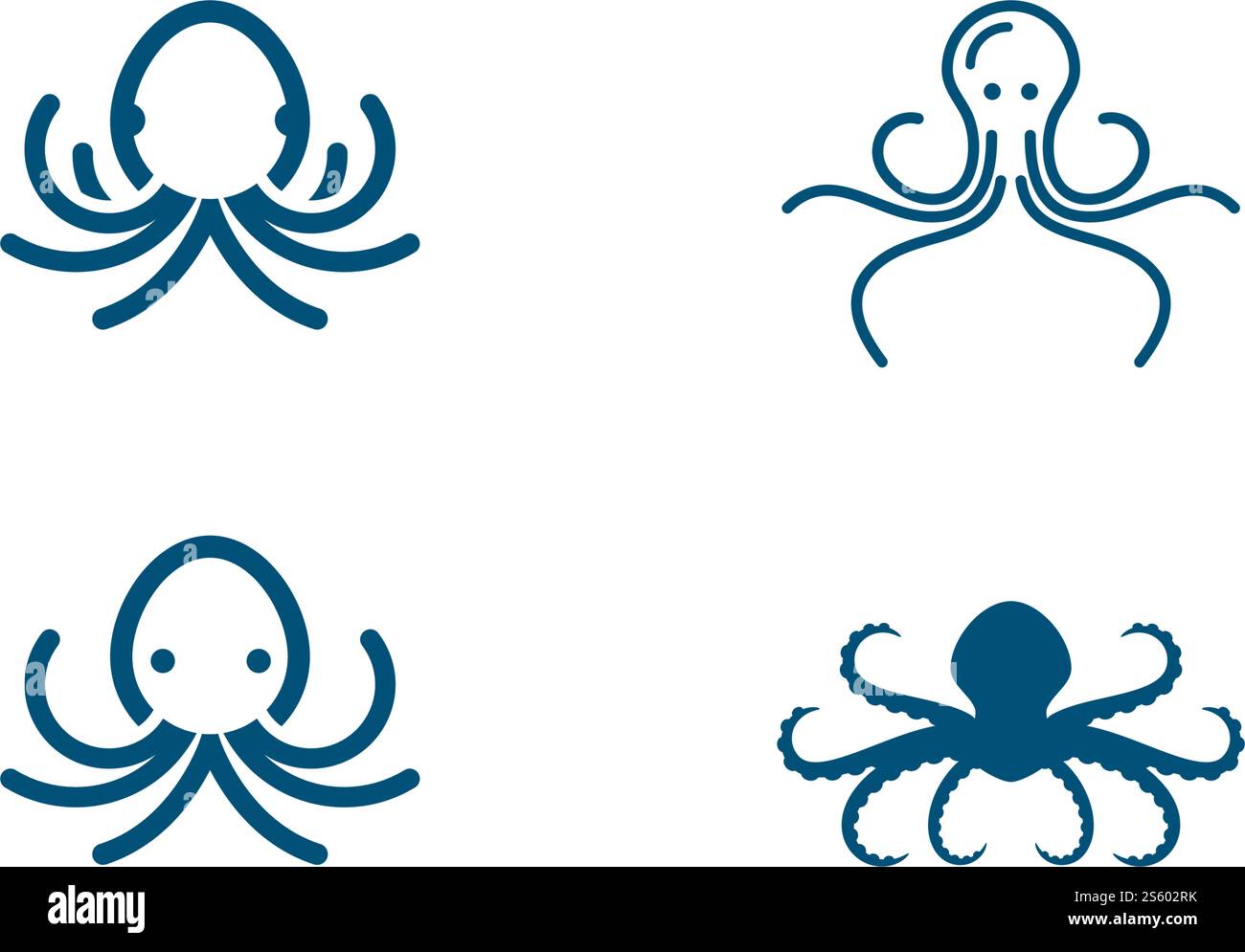Octopus logo ilustration vector template Stock Vector