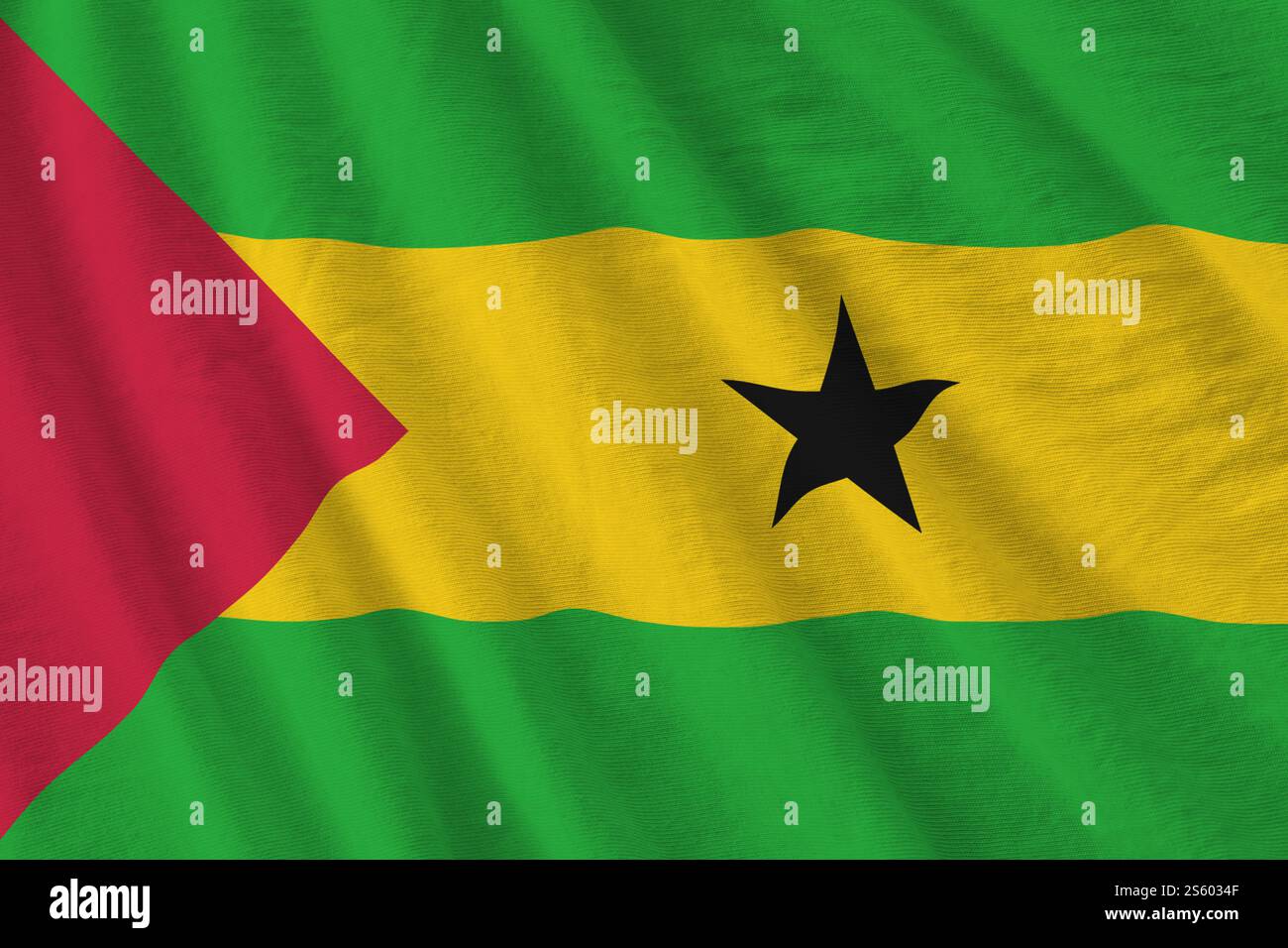 sao-tome-and-principe-flag-with-big-folds-waving-close-up-under-the