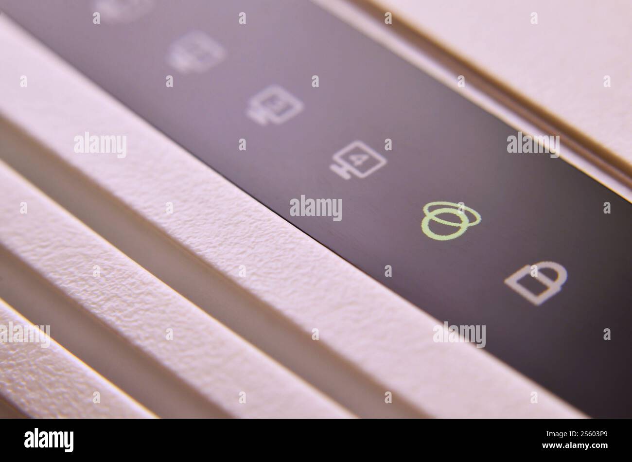 Closeup of internet router LED lights showing connection status ...