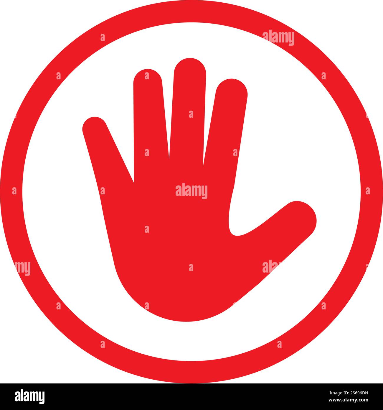 Hand blocking logo Stop Icon vector template Stock Vector
