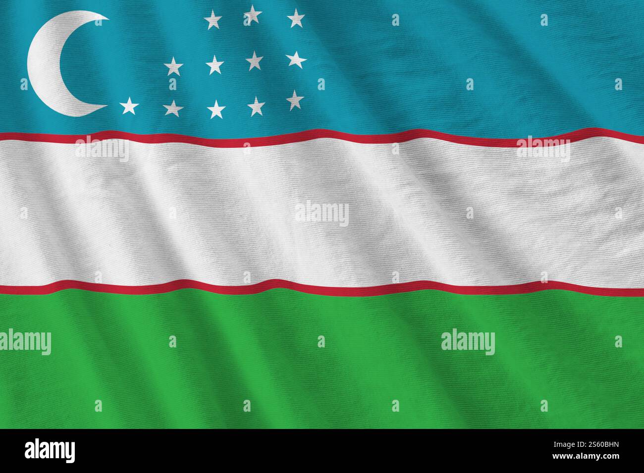 uzbekistan-flag-with-big-folds-waving-close-up-under-the-studio-light