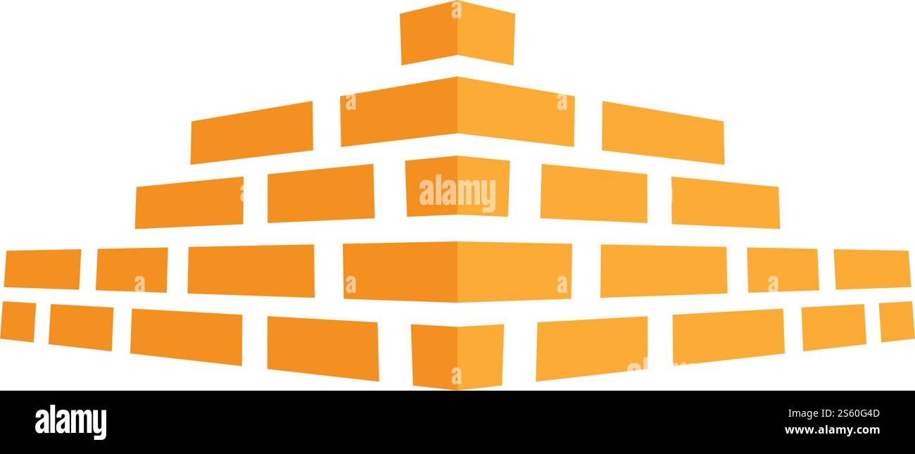 Brick wall logo vector ilustration design Stock Vector