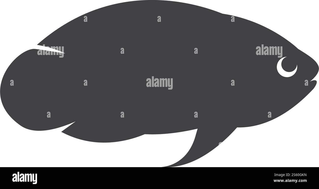 Chichlid Fish Logo ilustration vector Template Stock Vector