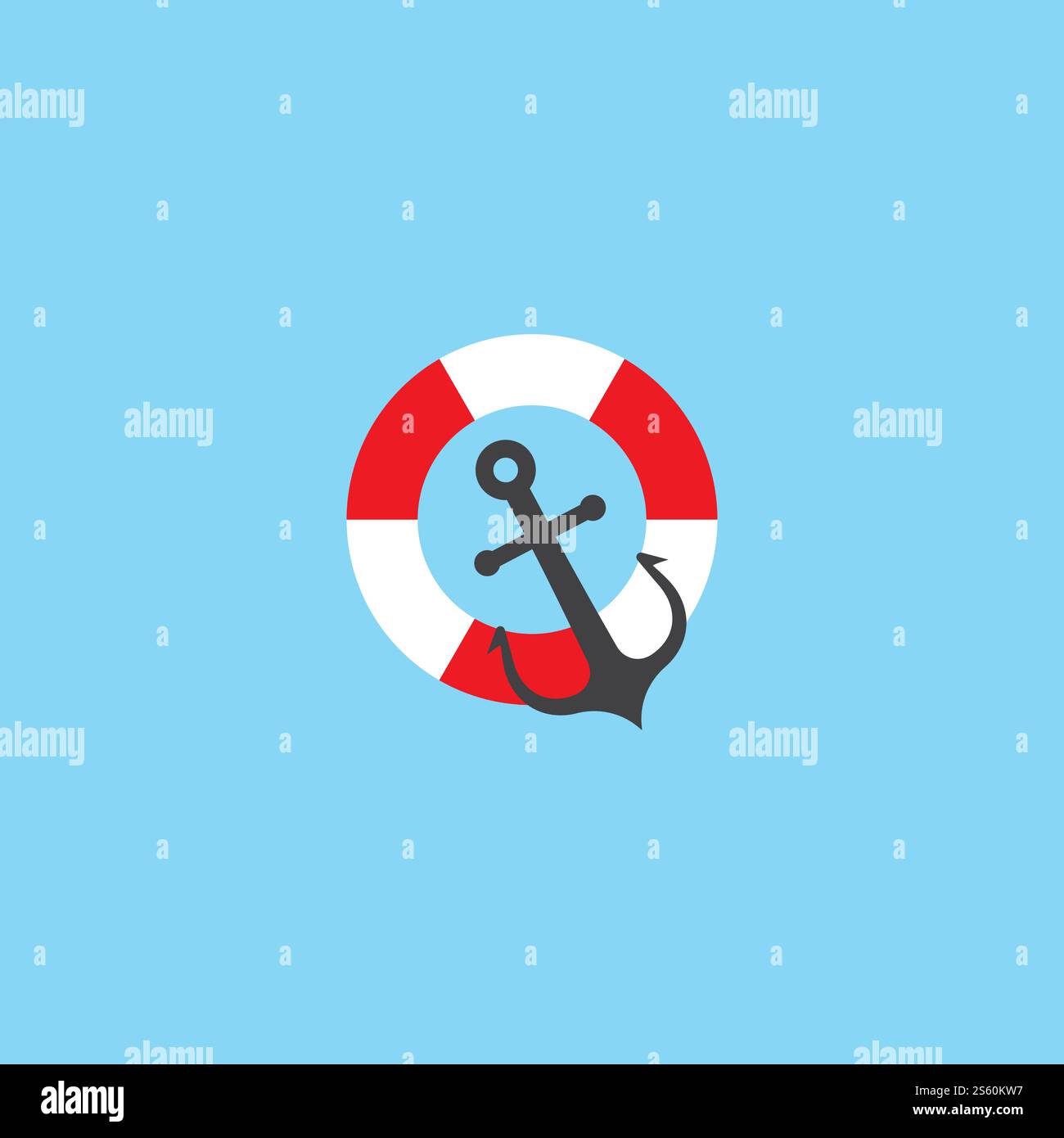 Lifebuoy logo icon vector ilustration template Stock Vector