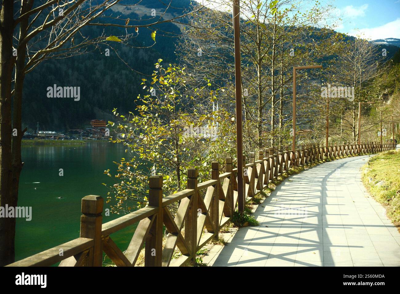Wooden fence along park hi-res stock photography and images - Alamy