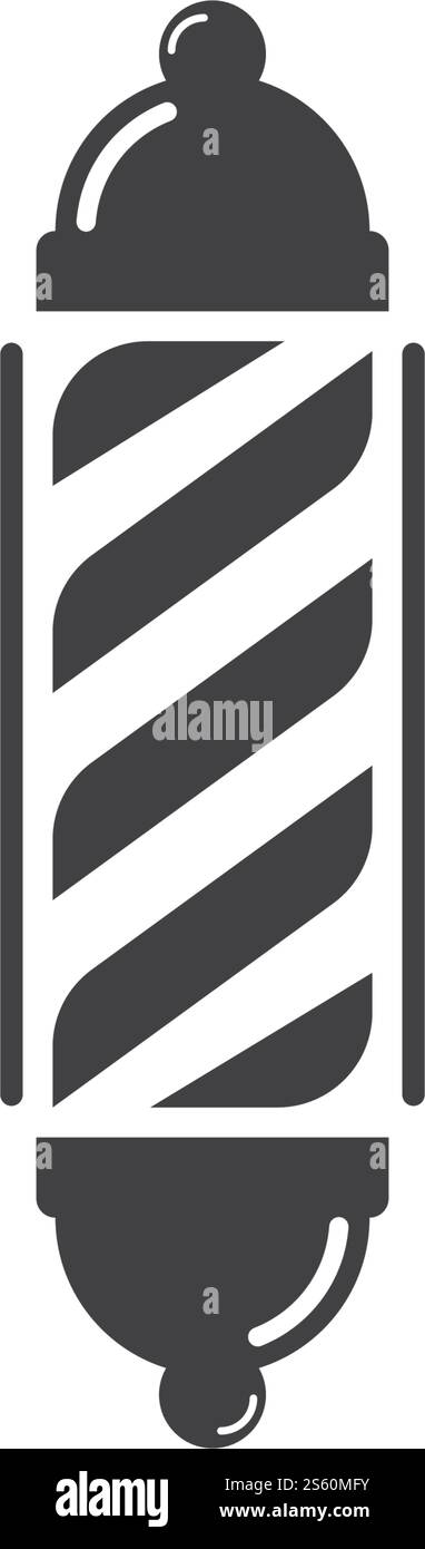 Barber pole logo ilustration vector template Stock Vector
