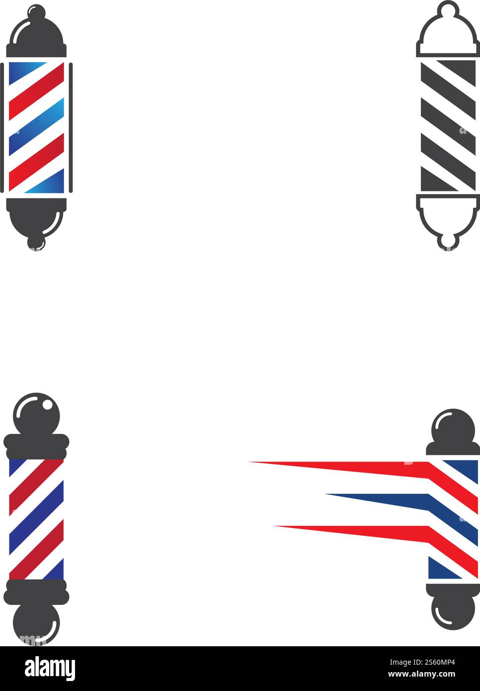 Barber pole set  logo ilustration vector template Stock Vector