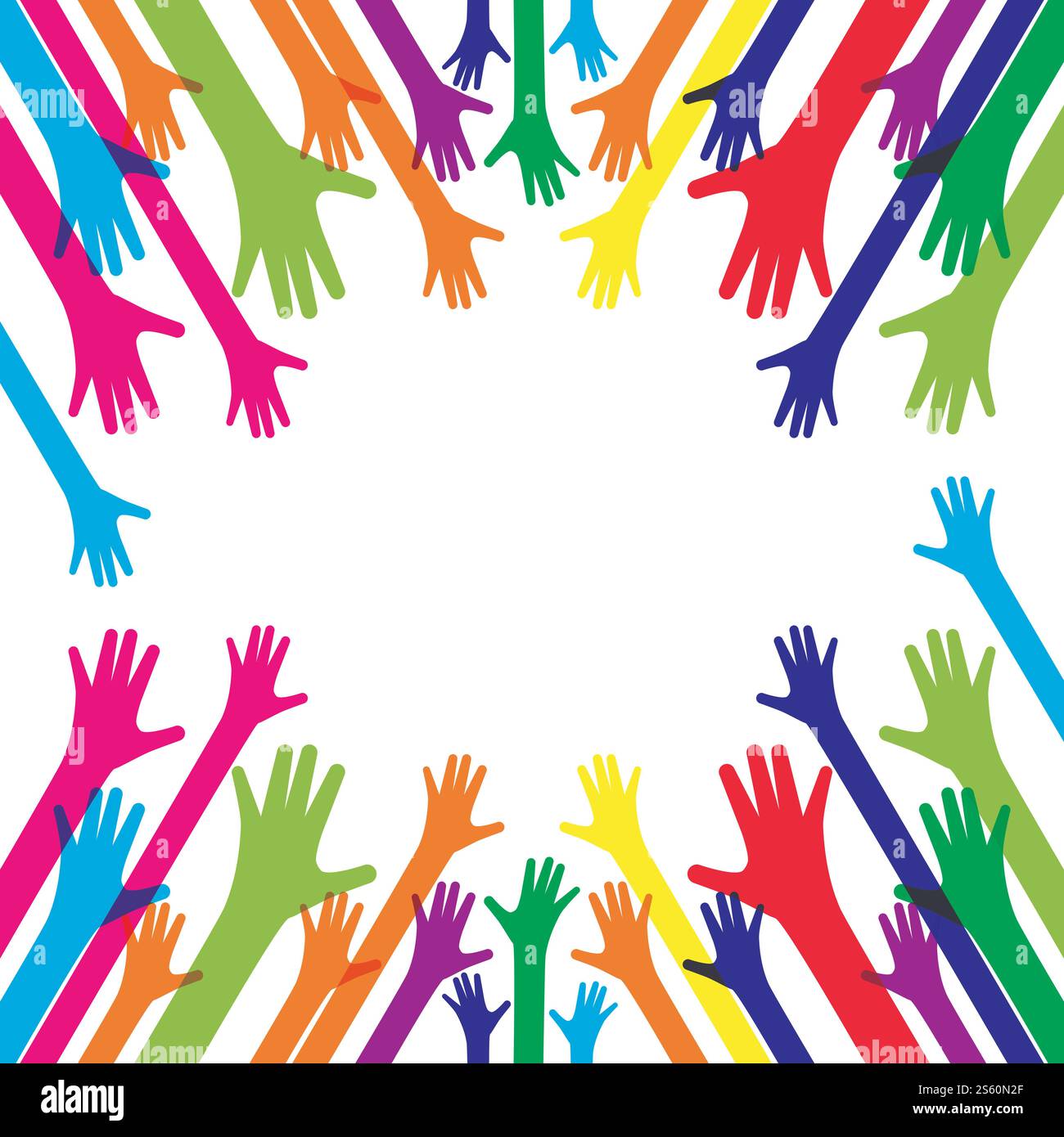 Hands up background ilustration vector template Stock Vector
