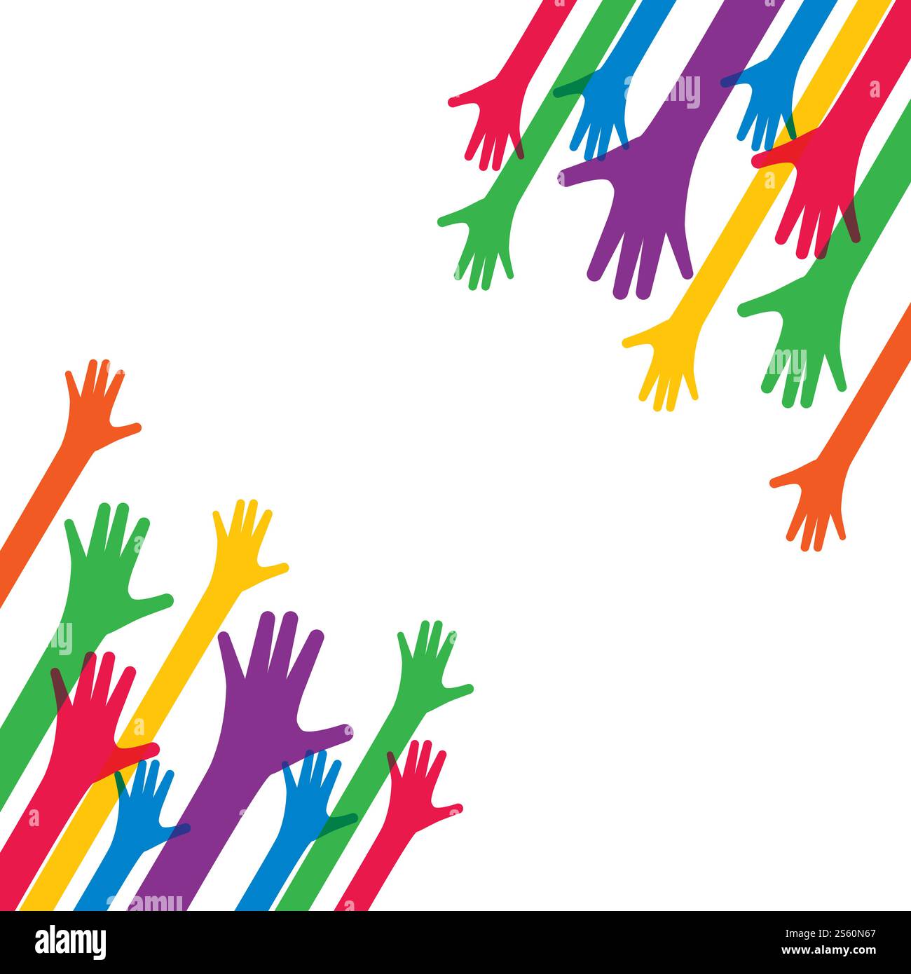 Hands up background ilustration vector template Stock Vector