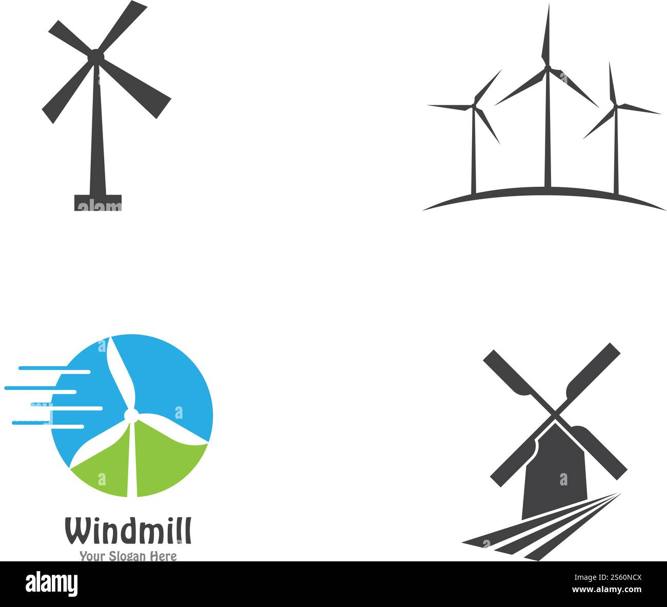 Windmill logo vector flat design template Stock Vector Image & Art - Alamy