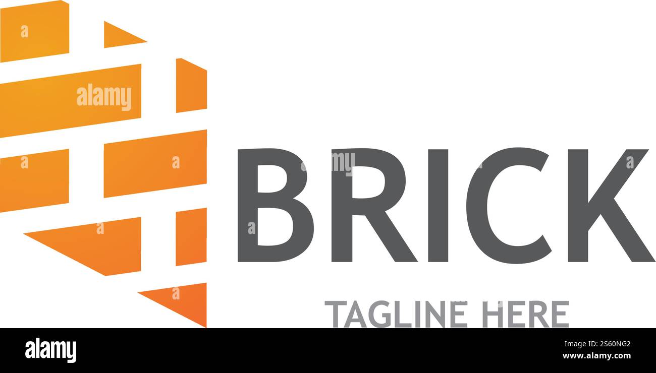 Brick wall logo vector ilustration design Stock Vector
