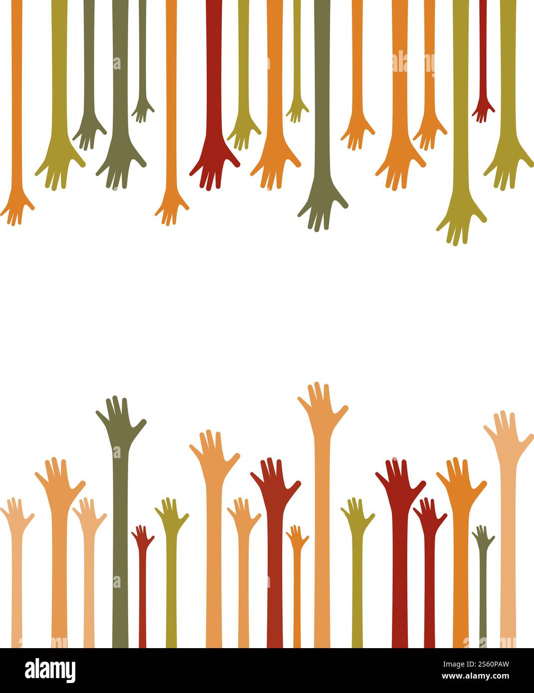Hands up background ilustration vector template Stock Vector