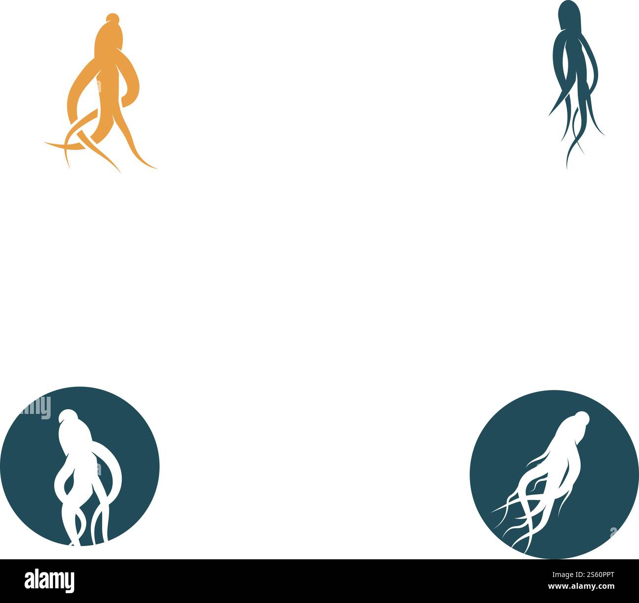 Set Ginseng Wave Logo Template vector symbol nature Stock Vector