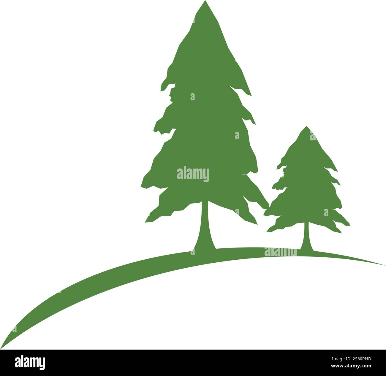 Pine tree logo ilustration vector design Stock Vector