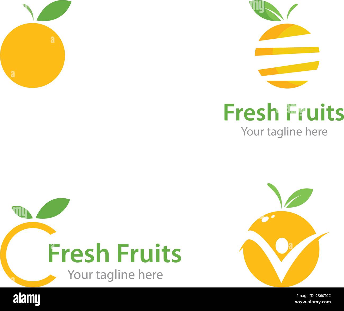 Fresh Orange fruits logo ilustration vector template Stock Vector