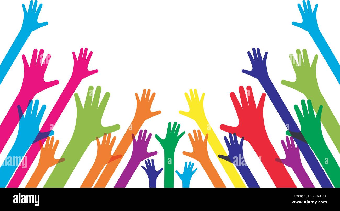 Hands up background ilustration vector template Stock Vector