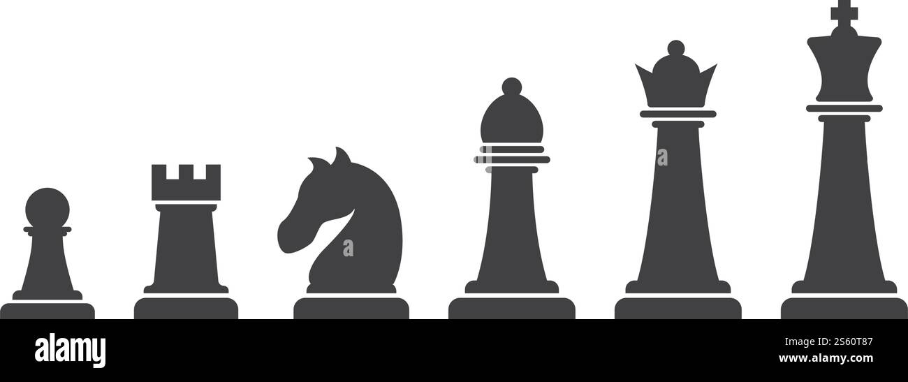 Chess icon set ilustration vector template Stock Vector