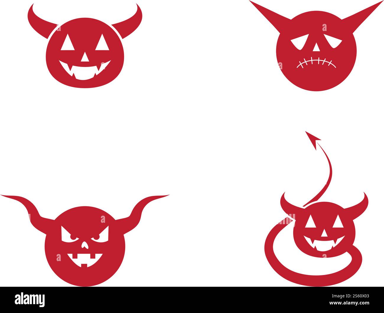 set of Devil logo ilustration vector template Stock Vector
