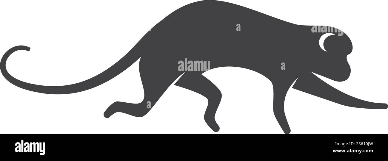 Monkey logo ilustration vector flat design Stock Vector