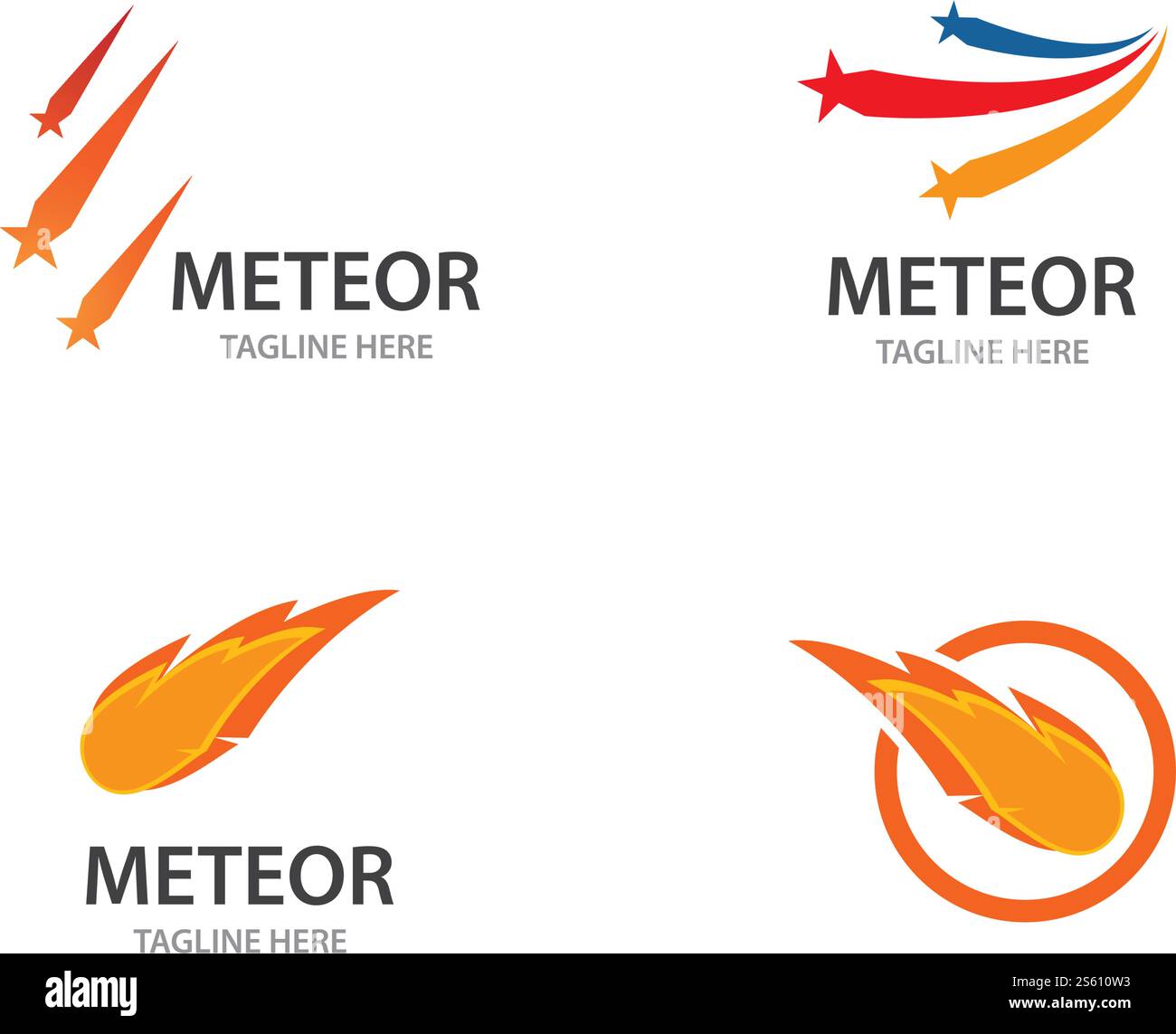 Meteorite ilustration logo vector template Stock Vector