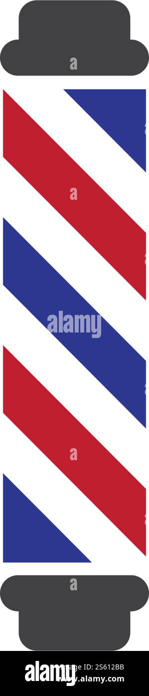 Barber pole logo ilustration vector template Stock Vector