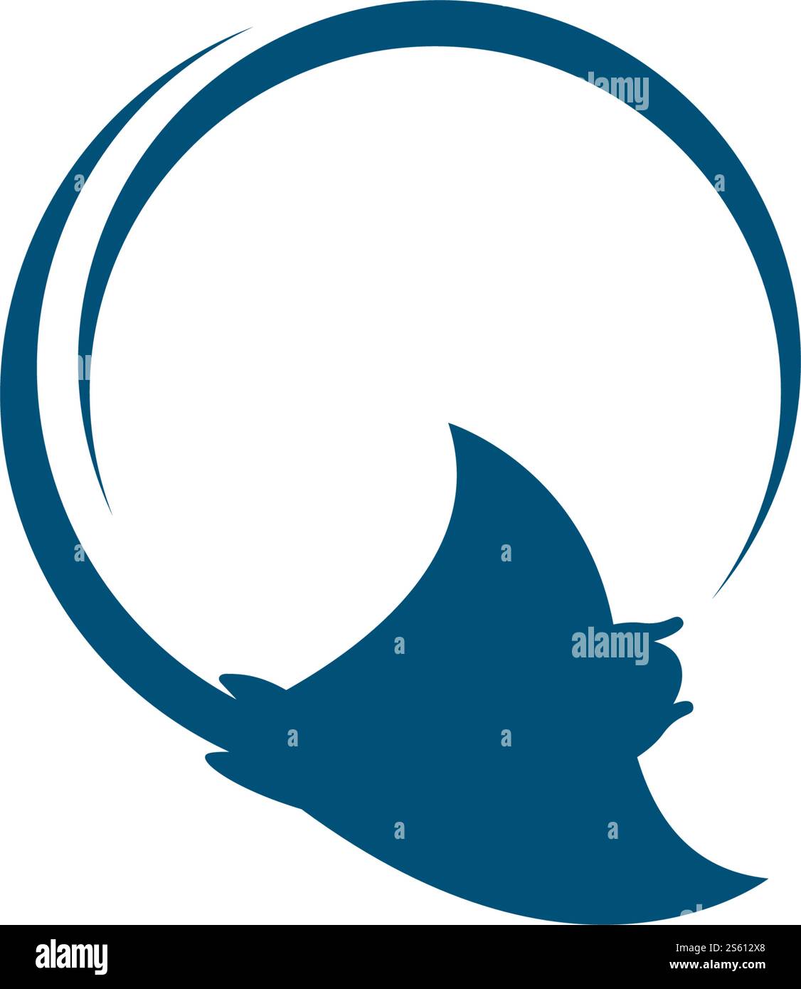 Stingray logo ilustration vector flat design template Stock Vector