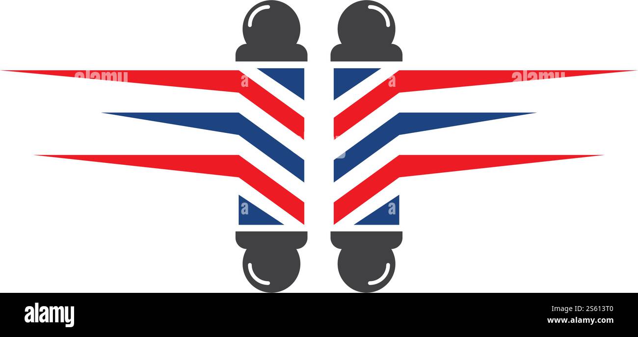 Barber pole set  logo ilustration vector template Stock Vector