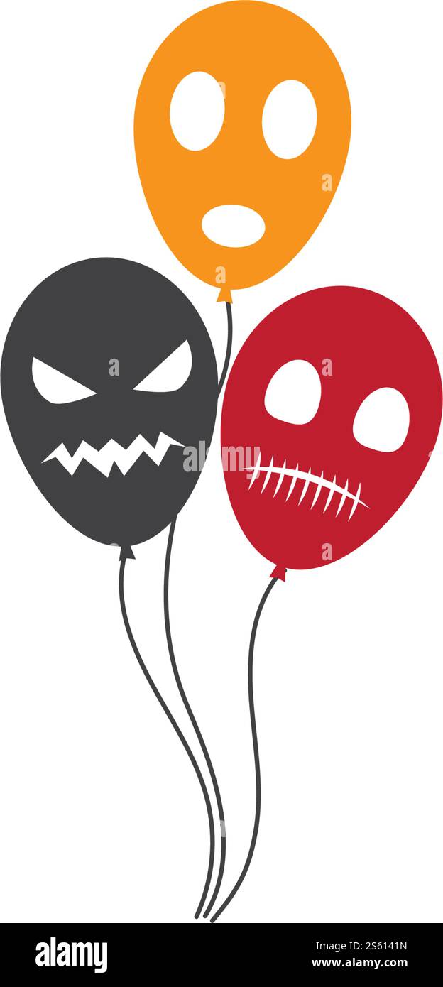 Halloween balloon character icon ilustration vector Stock Vector