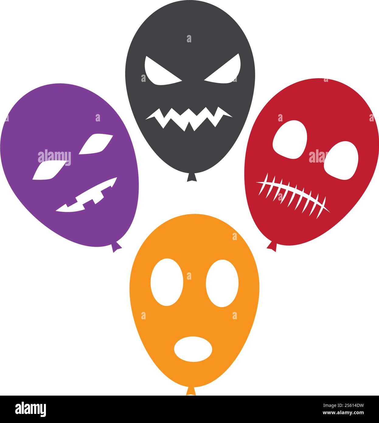 Halloween balloon character icon ilustration vector Stock Vector