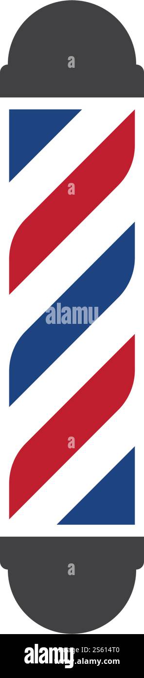 Barber pole logo ilustration vector template Stock Vector
