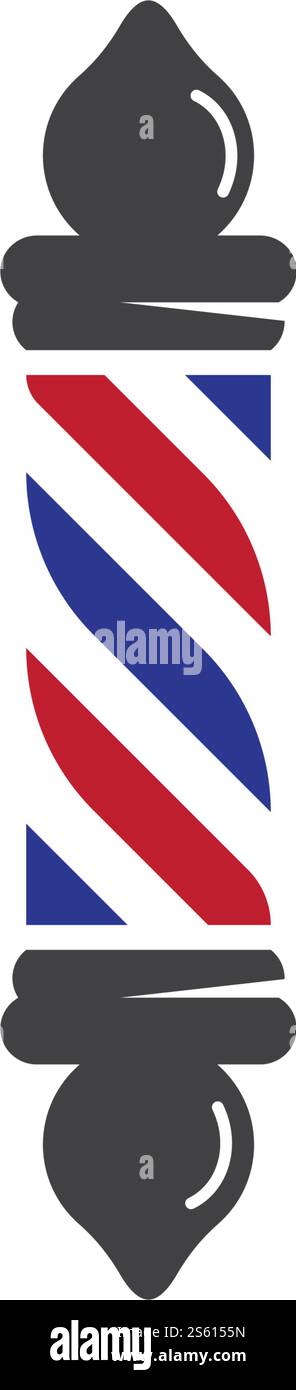 Barber pole logo ilustration vector template Stock Vector